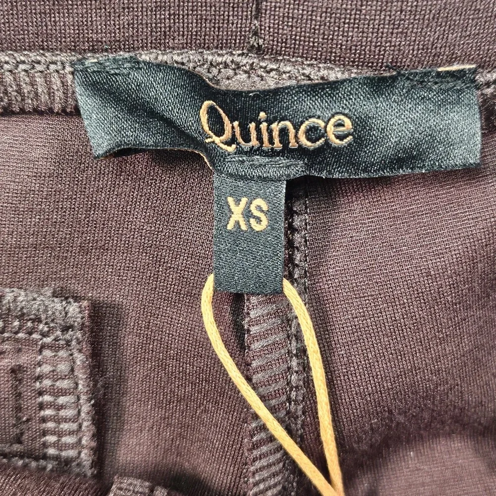 Quince Ultra Stretch Ponte Straight‎ Leg Pants Womens XS Brown Career Business